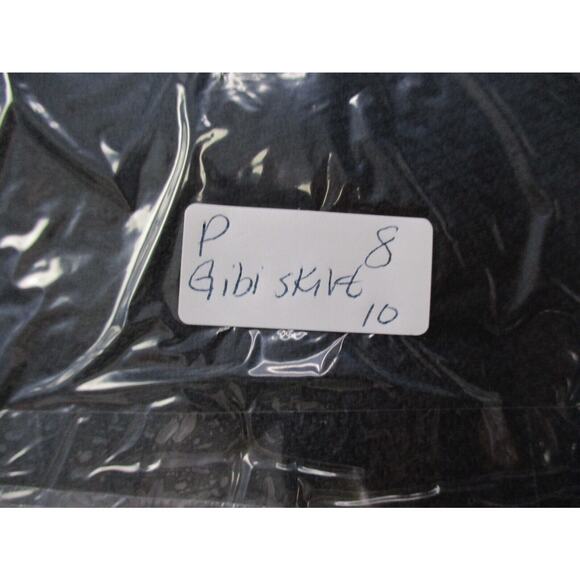 VINTAGE Pencil Skirt Gibi Roma Womens 10 30x25 Virgin Wool Black Dark Academia M - Picture 11 of 11